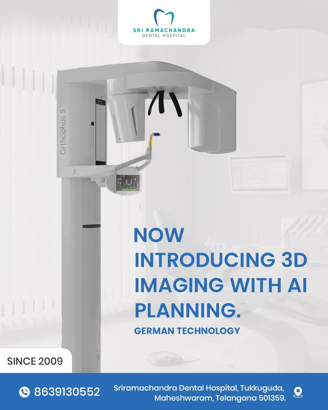 German CBCT and OPG imaging machine at Sri Ramachandra Dental Hospital